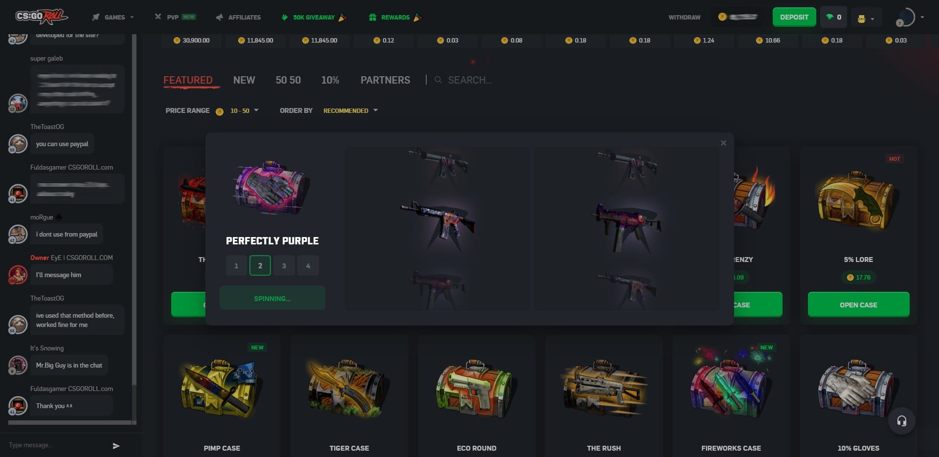 CSGORoll Case Opening