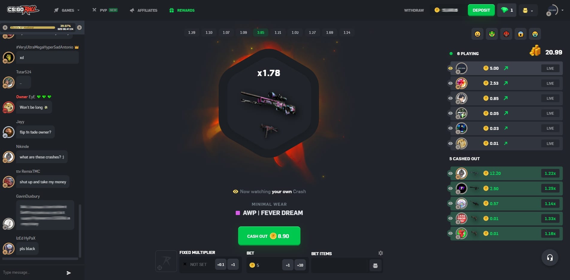 CSGORoll Crash Game