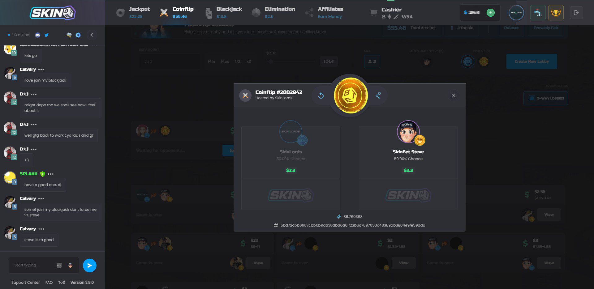 SkinBet Coinflip Gamemode