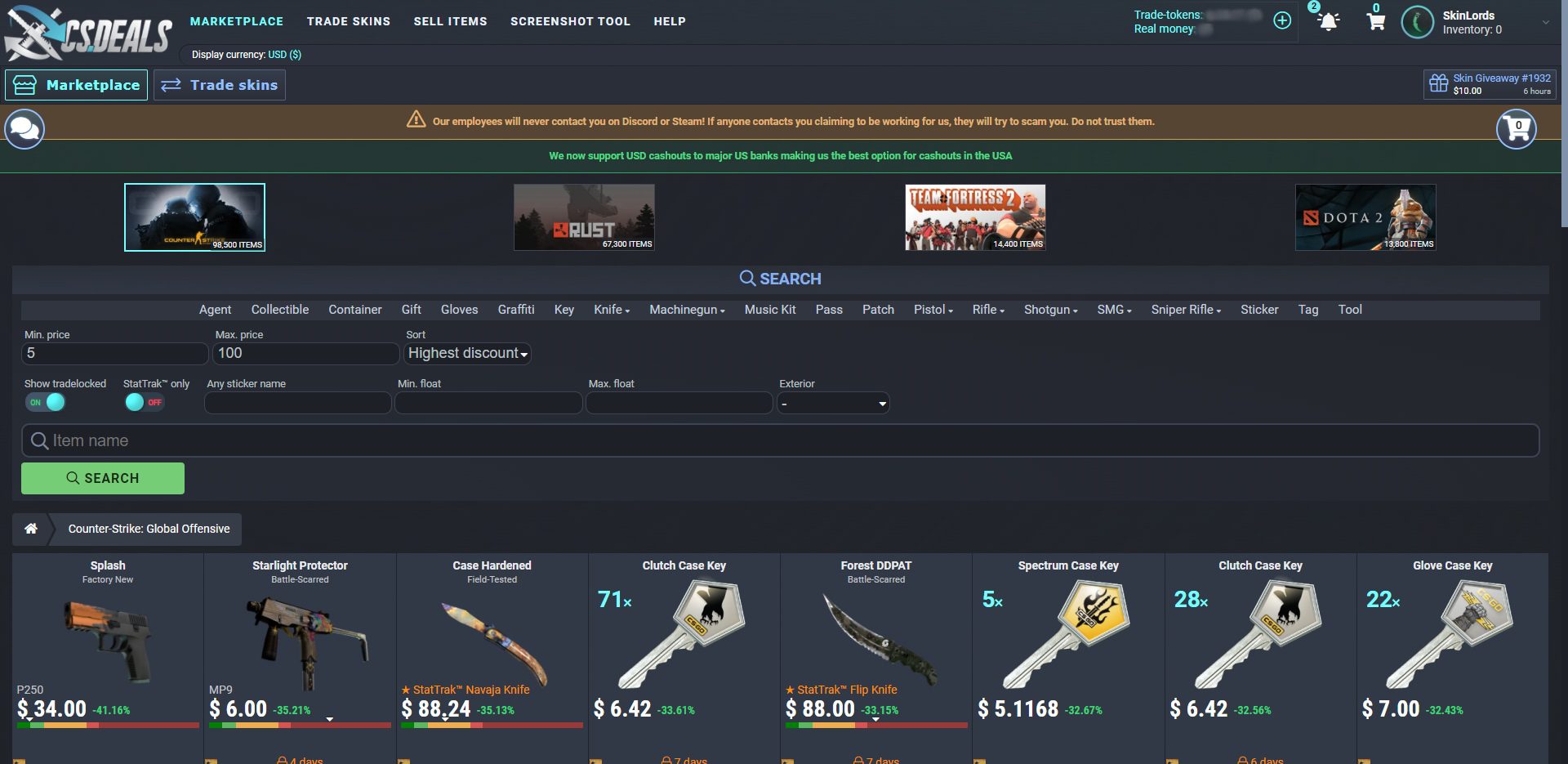 CS.Deals CSGO Skin Marketplace