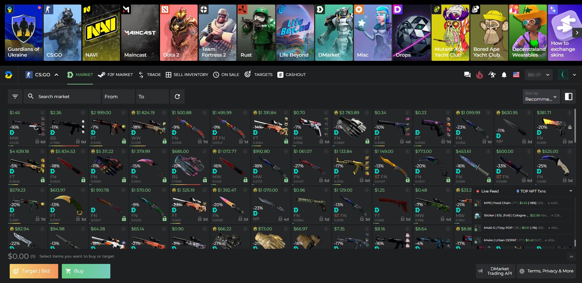 DMarket Game Selection