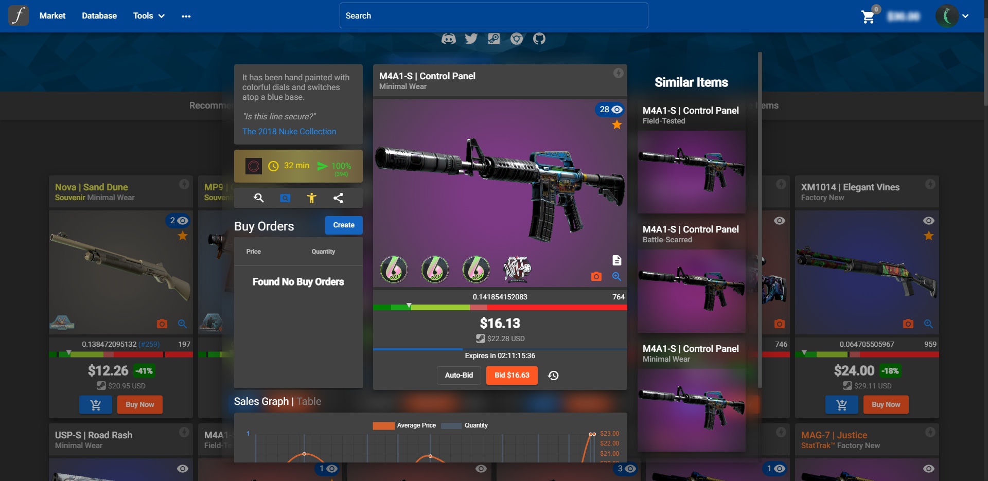 CSGOFloat Marketplace Skin Overview