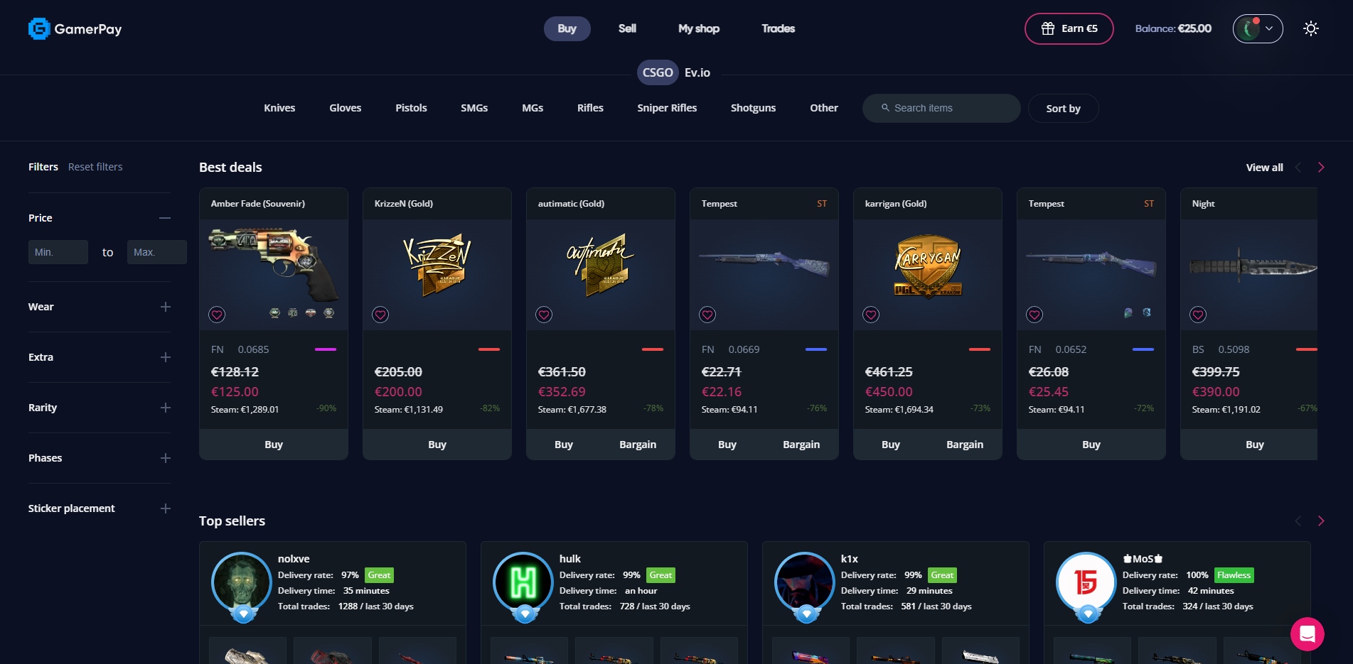 GamerPay CSGO Item Skin Marketplace