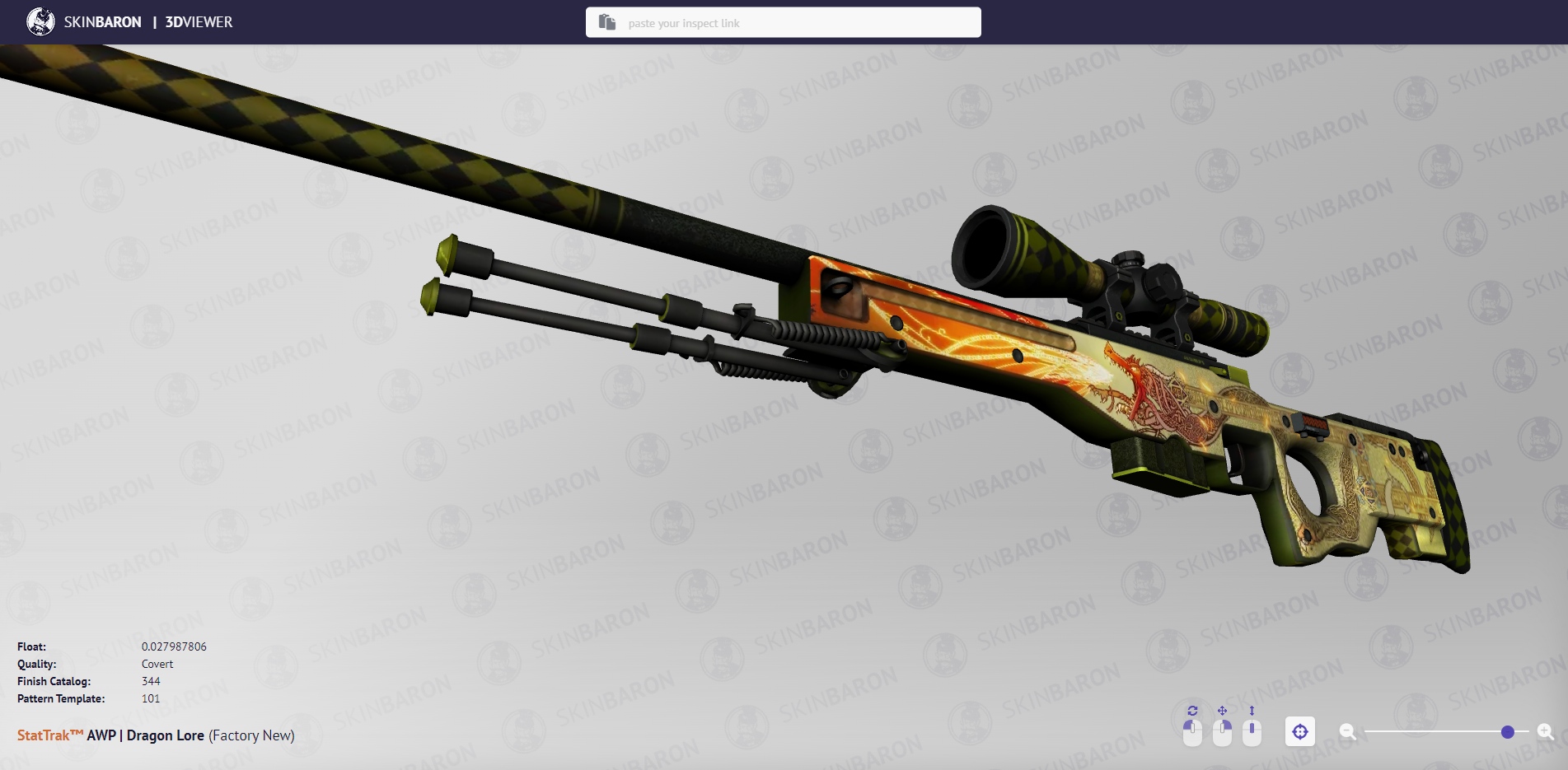 SkinBaron AWP Dragon Lore Skin Inspection