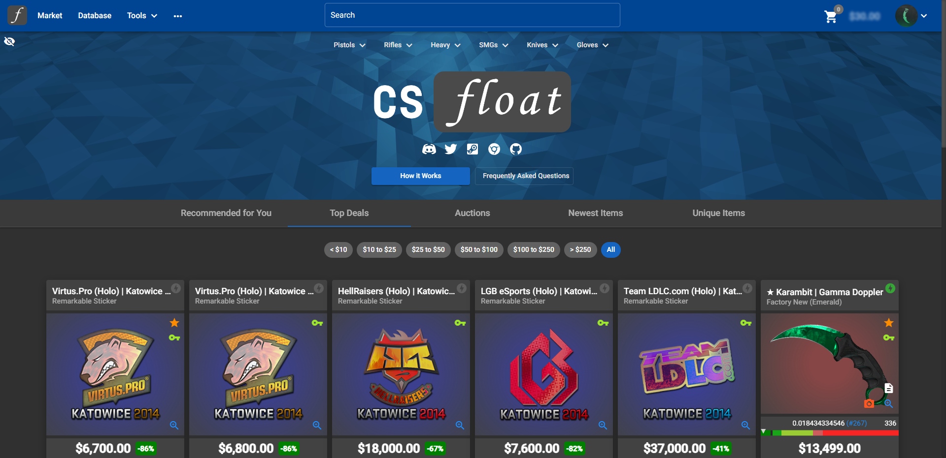 CSFloat Home Landing Page