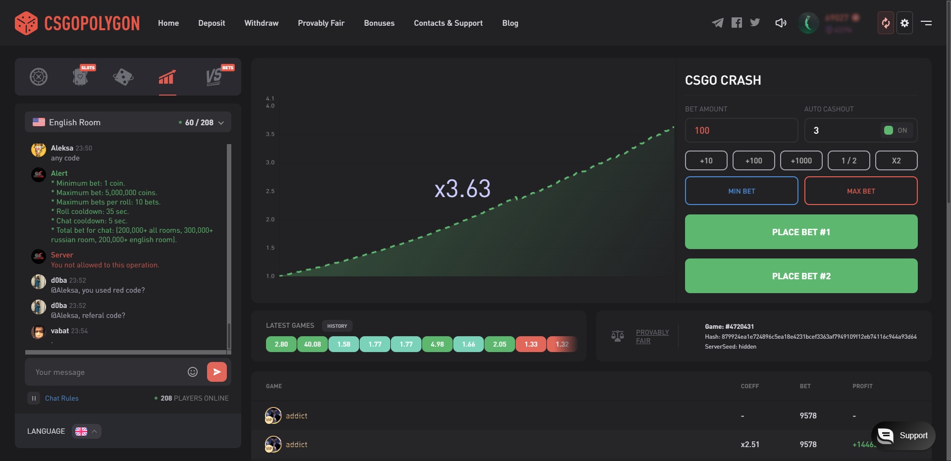 CSGOPolygon Crash Game