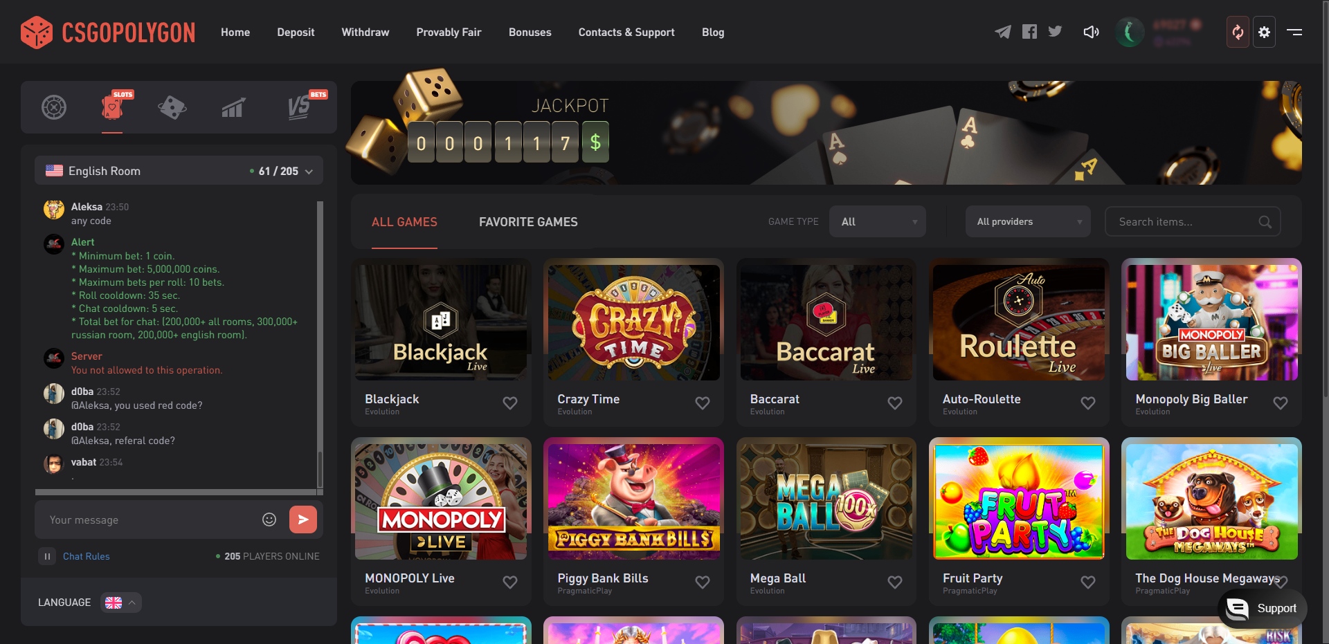 CSGOPolygon Live Casino Game Overview