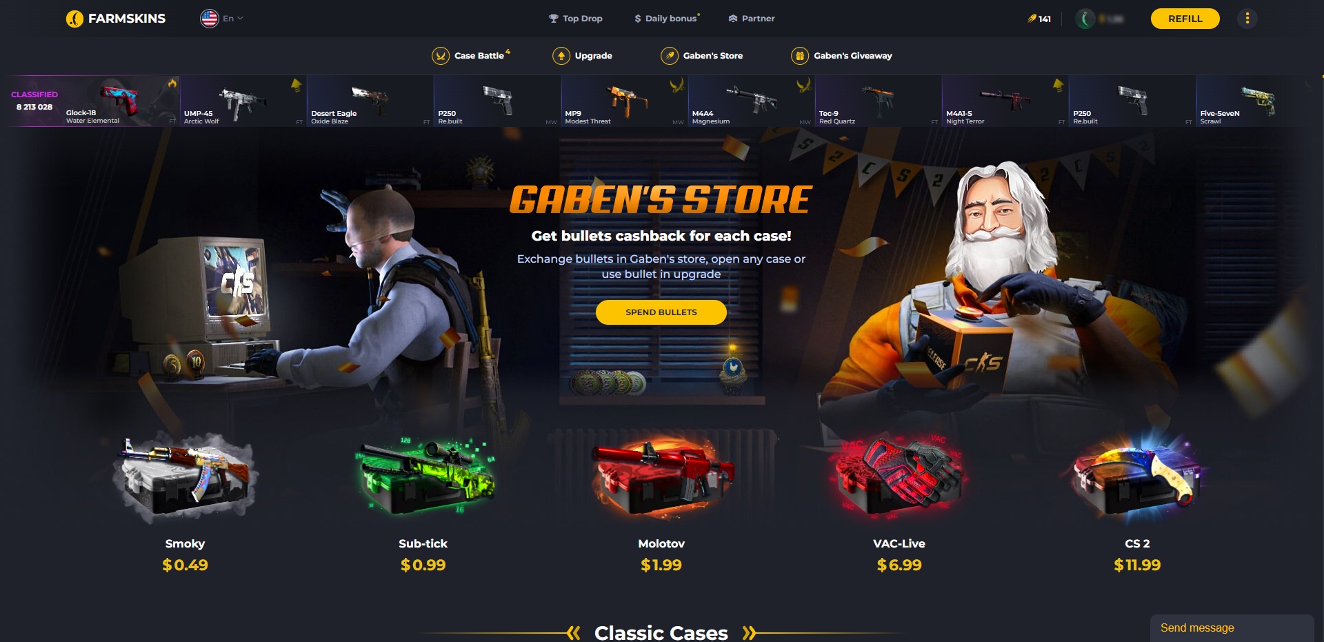 Farmskins Home Landing Page