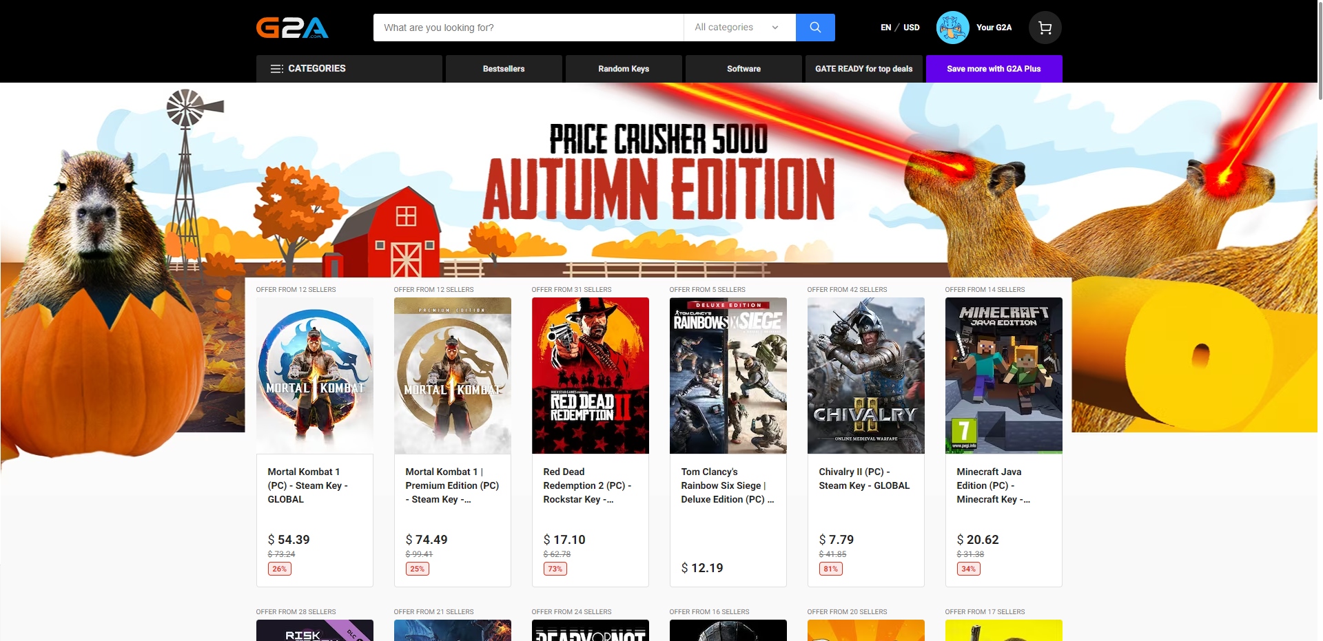 G2A.com Autumn Sales Page