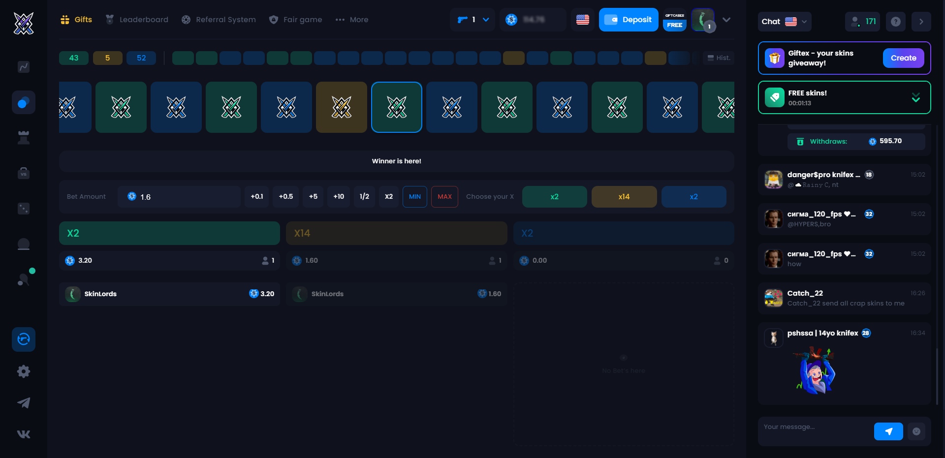 KnifeX Classic Roulette Slider