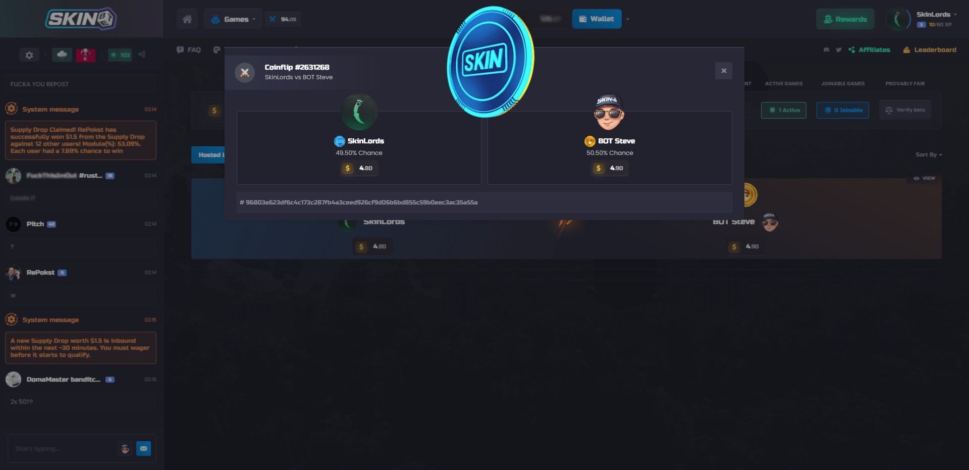 SkinBet Coinflip Gamemode
