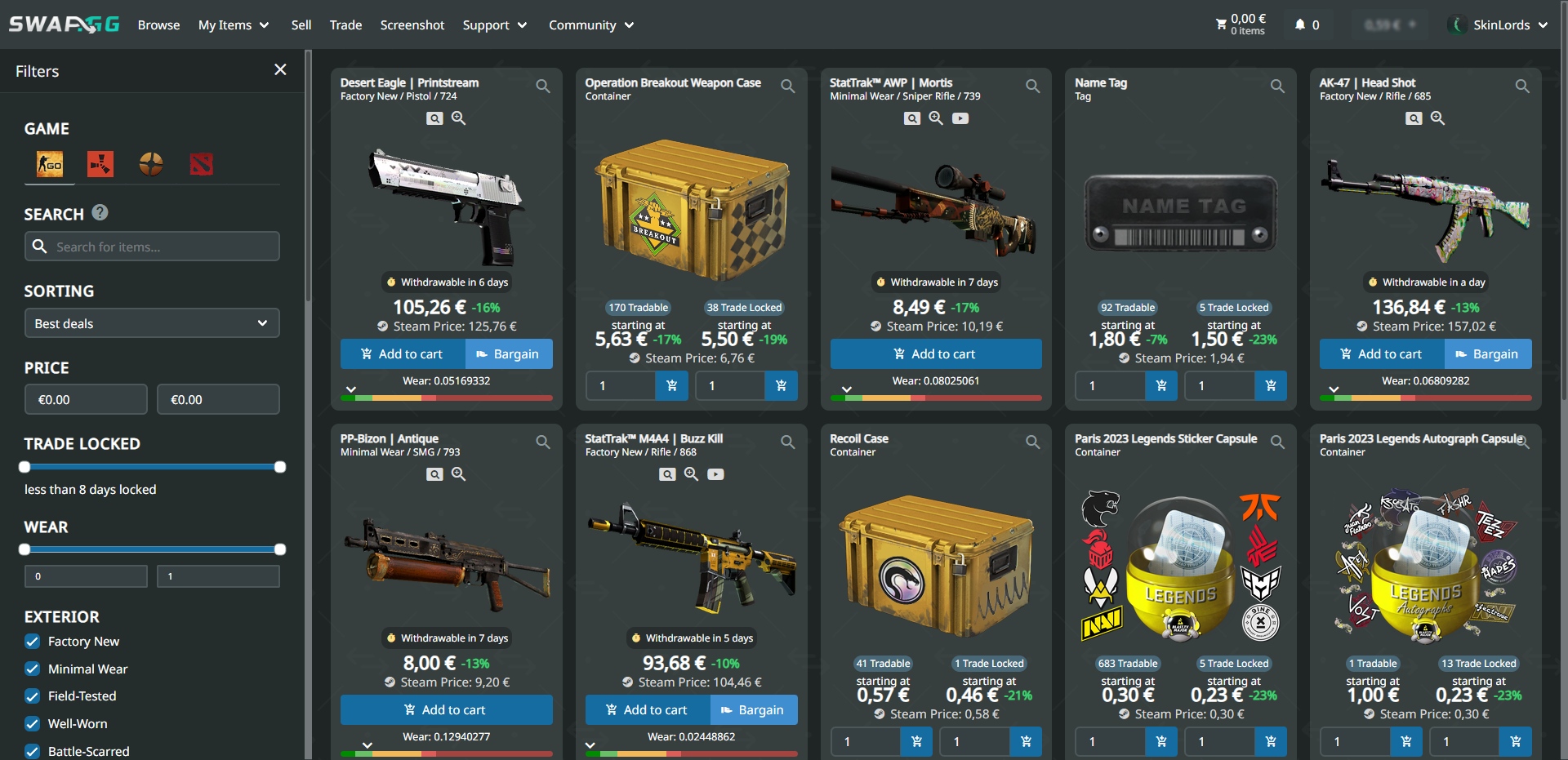 Swap.GG Skin Marketplace