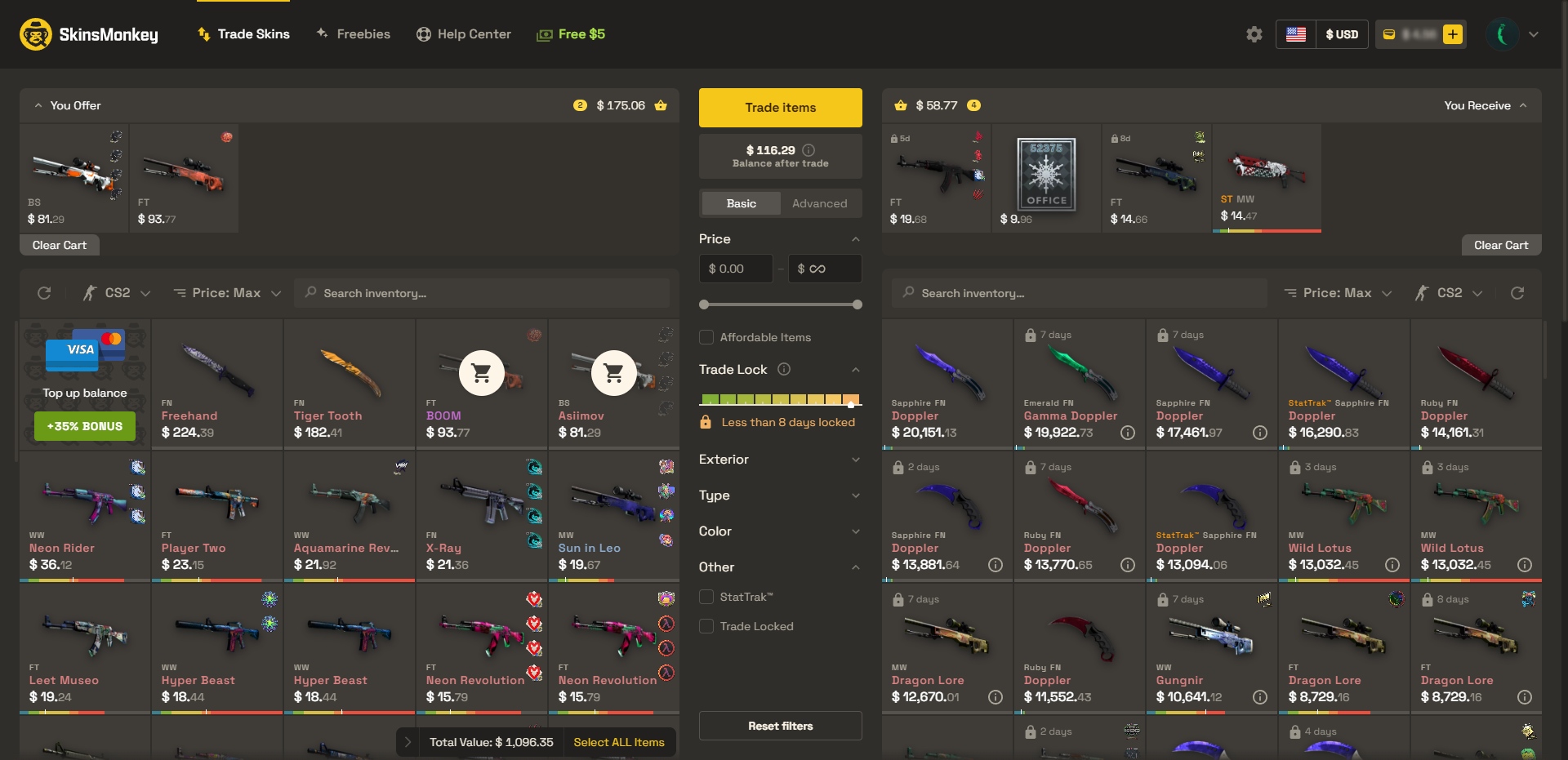 SkinsMonkey CS2 Skin Trading