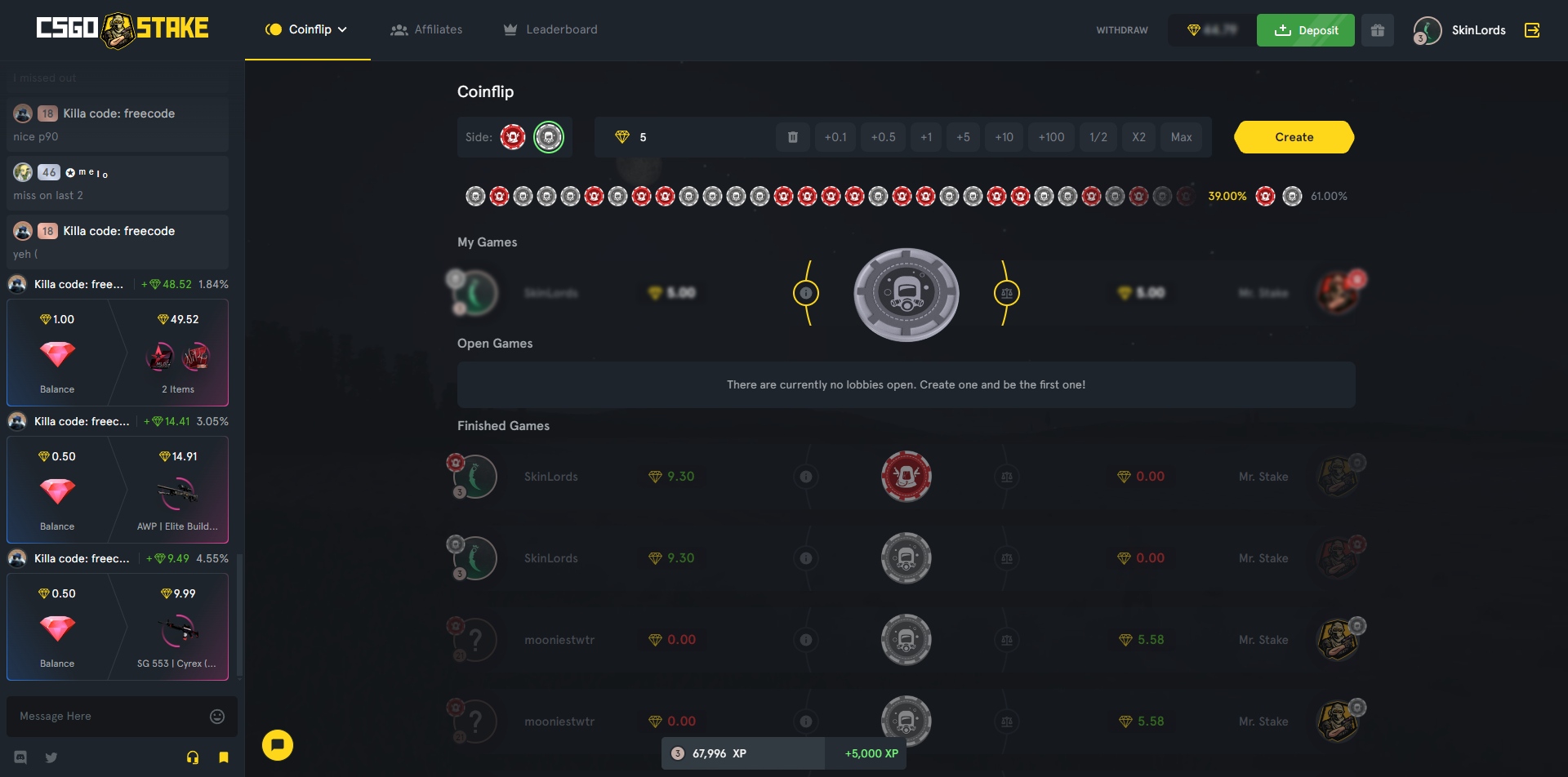 CSGOStake Coinflip Original Game