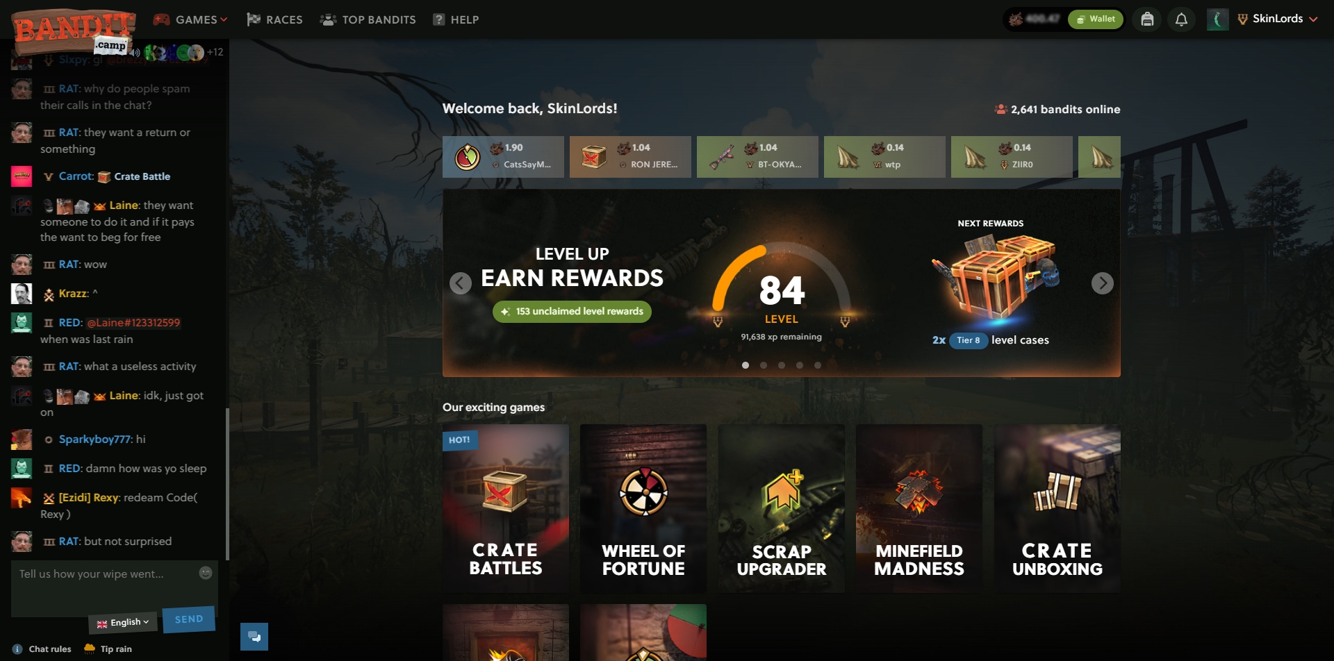BanditCamp Home Landing Page