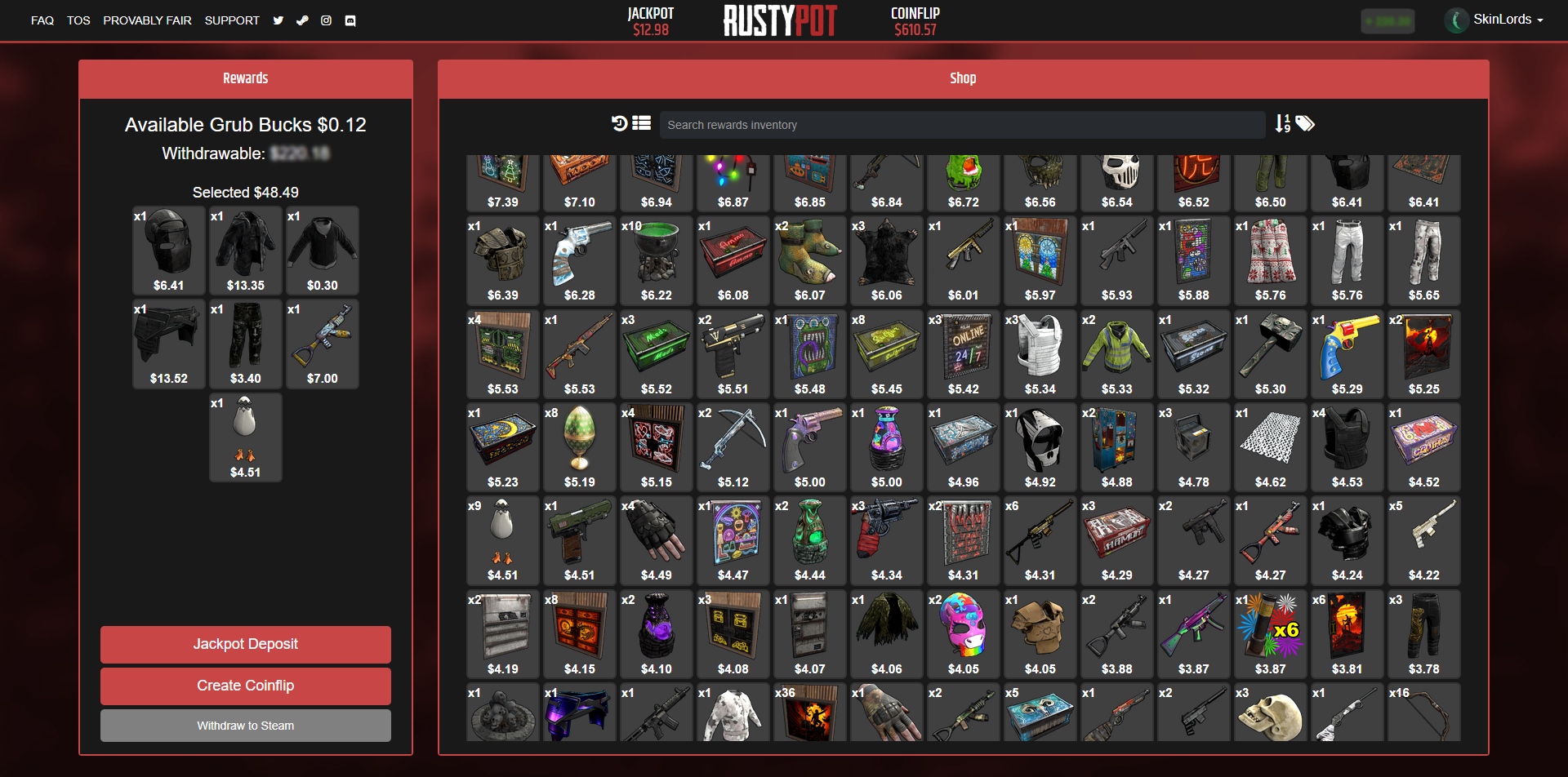 RustyPot.com - Grub Bucks Rewards