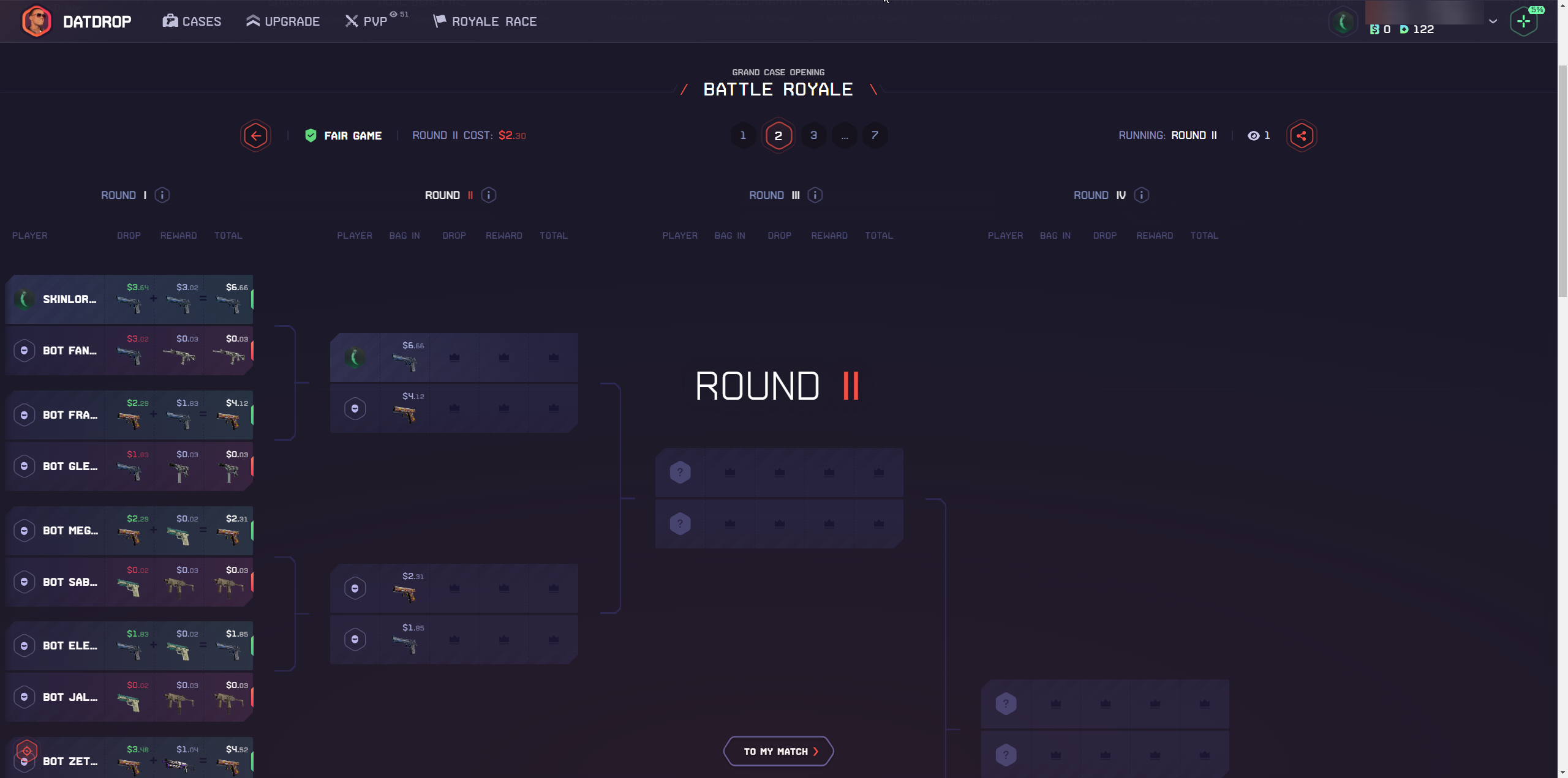 DatDrop Case Battles Battle Royale Round 2