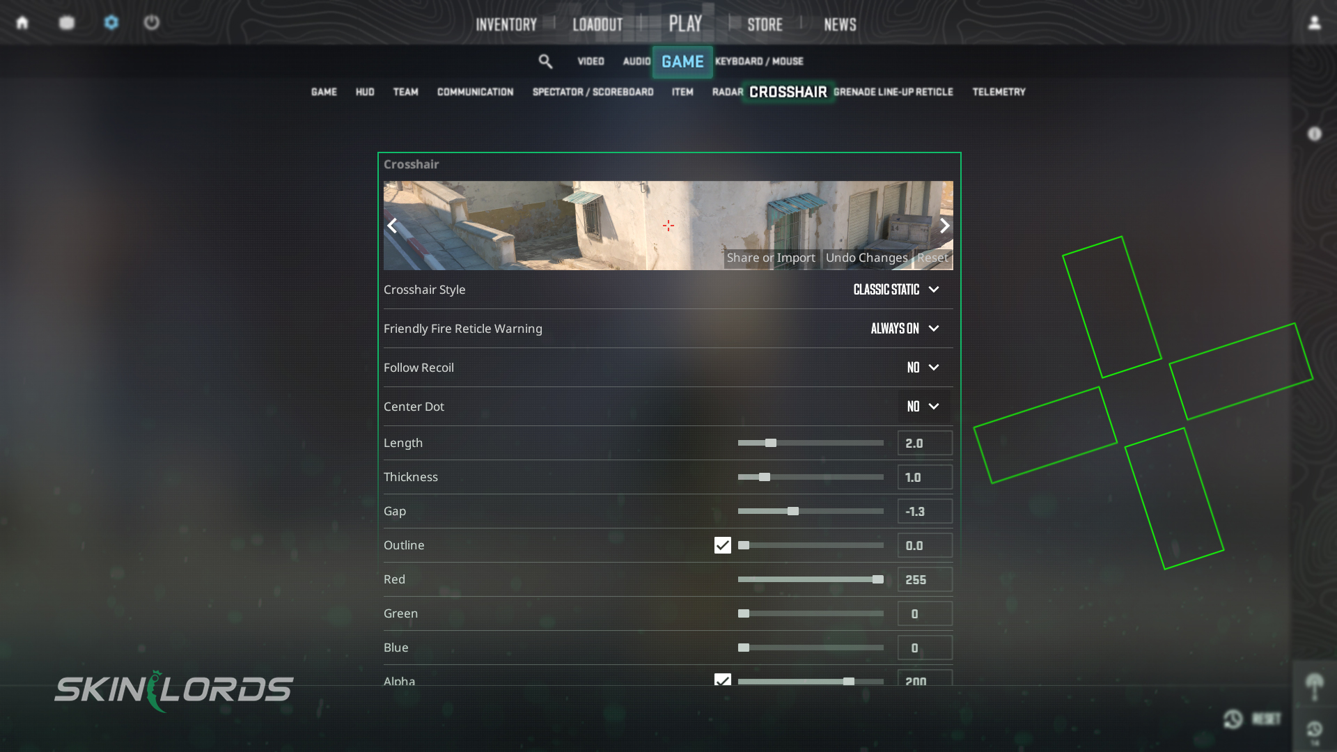 cs2 crosshair settings