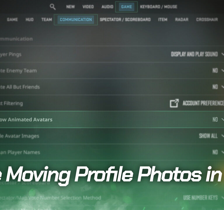 Disable Moving Profile Photos in Counter-Strike 2