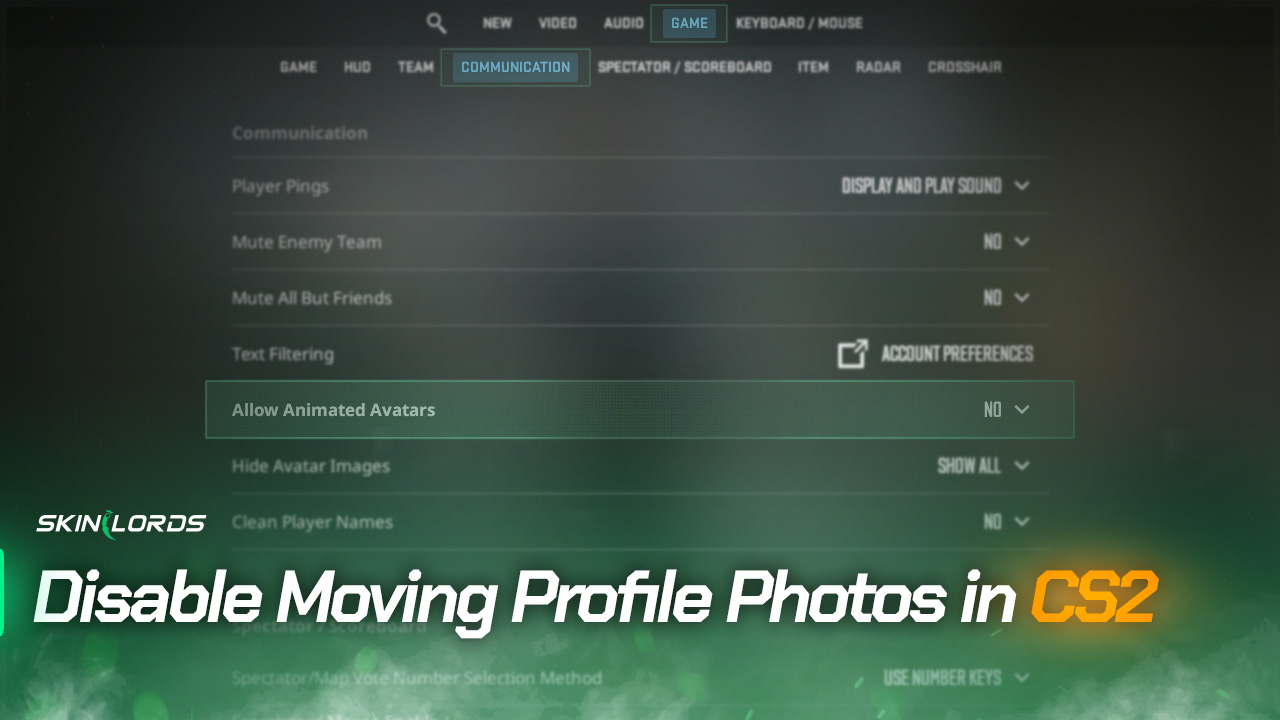 Disable Moving Profile Photos in Counter-Strike 2