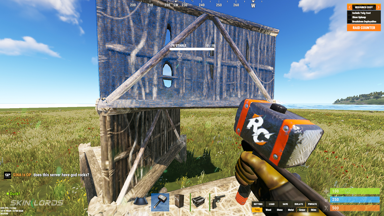 Placing a half wall below the top one and demolishing the ceiling and left triangle