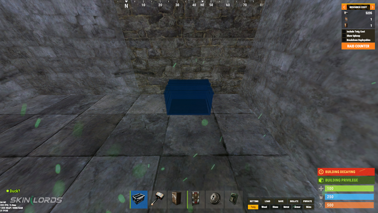 Place a small box as shown so you can access the hidden pixel gap in your base