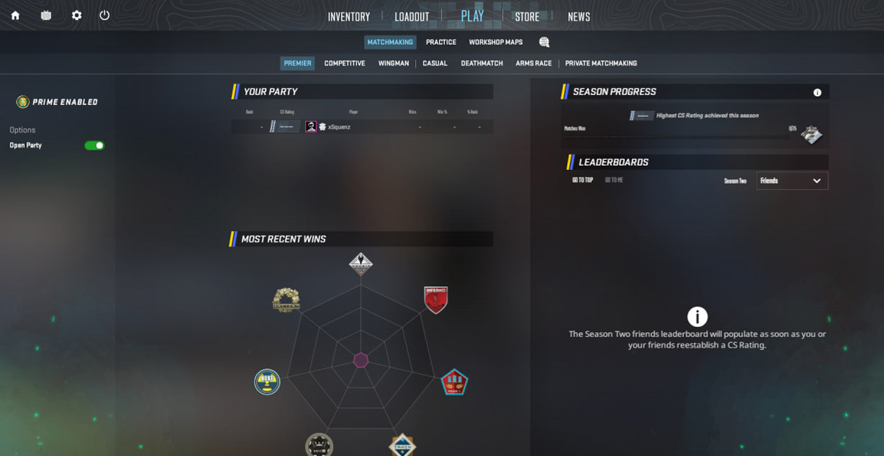 cs2 premier page