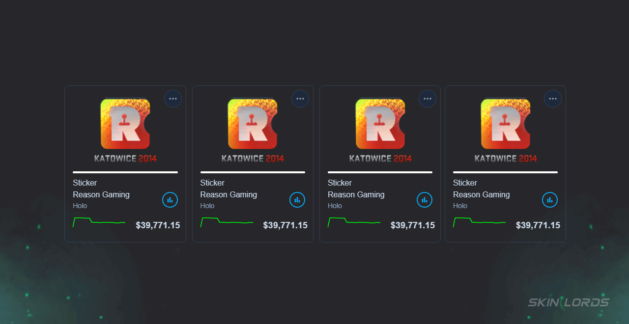 reason gaming holo stickers from the most expensive cs2 inventory