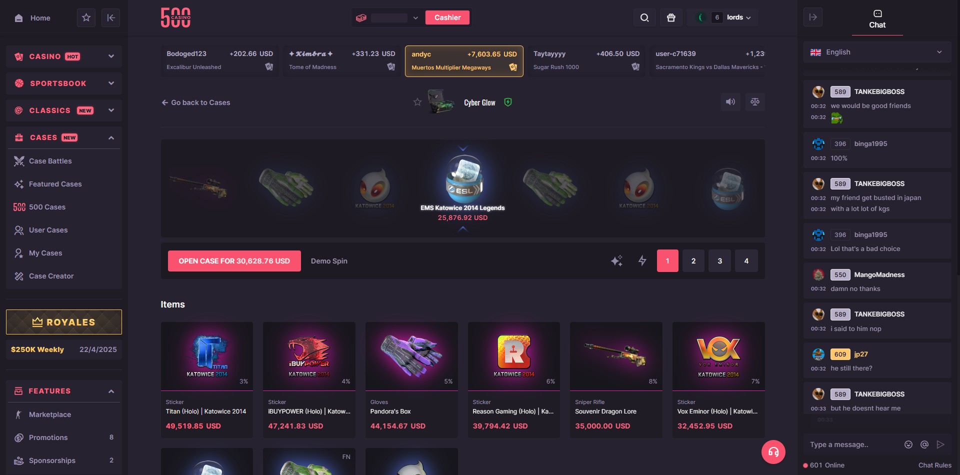 500 Casino Cyber Glow Case Opening