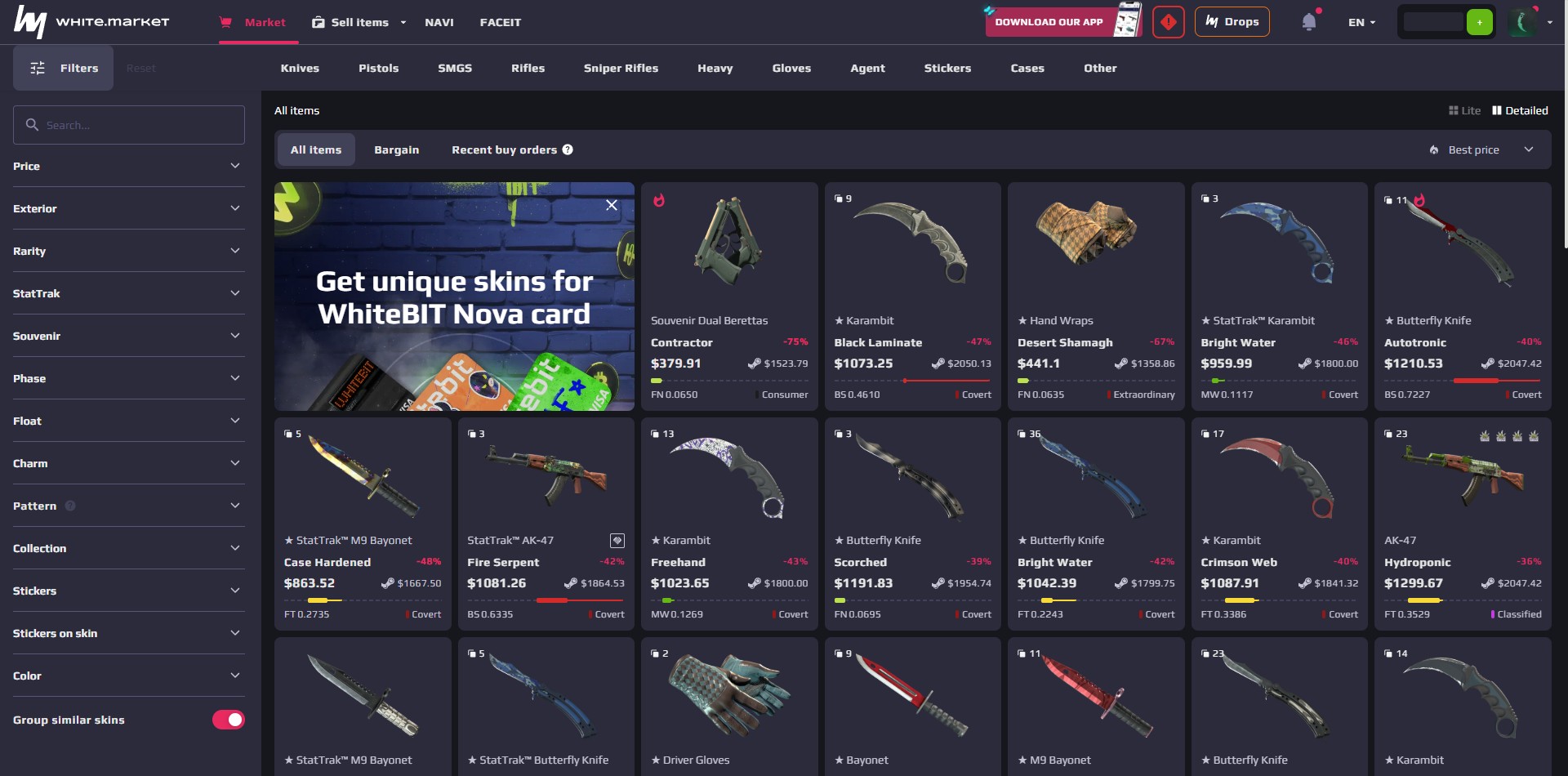 WhiteMarket CS2 Skins