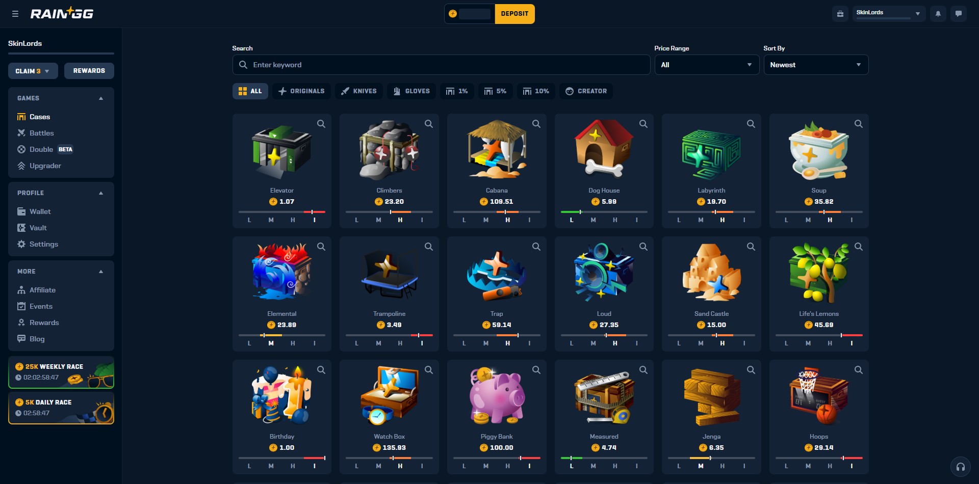 Rain.GG Cases Overview