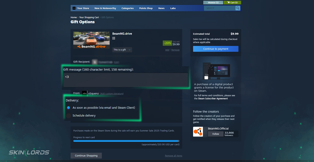 gift a steam game step 5