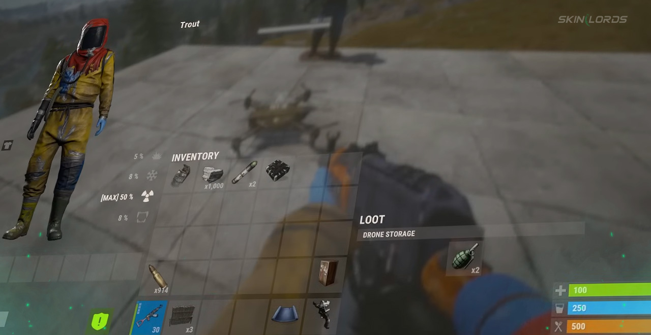rust drone inventory storage rework