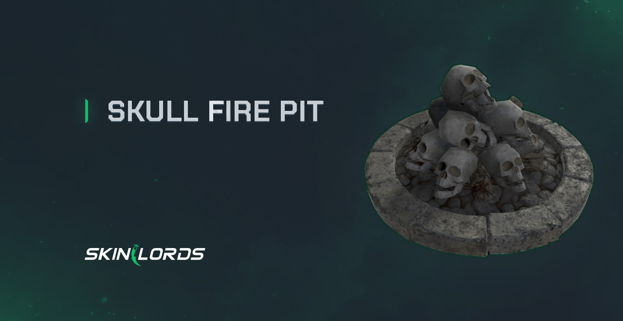 Skull Fire Pit rust halloween store