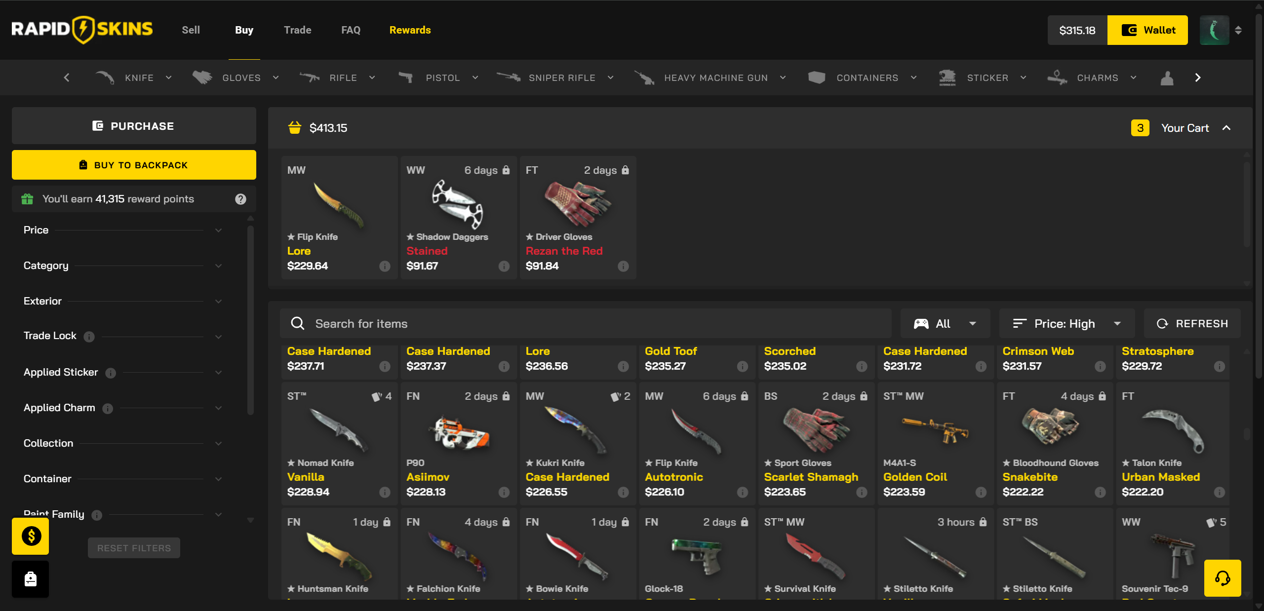 RapidSkins buying skins