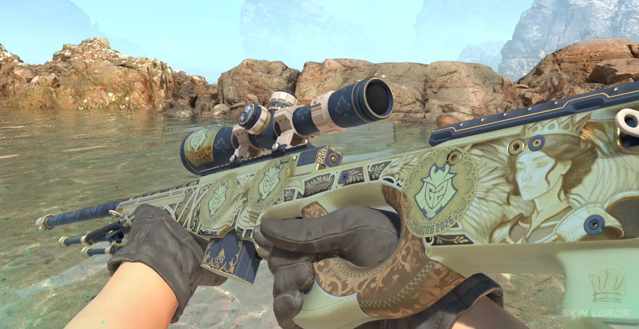 Best G2 Esports (Gold) Cologne 2026 Sticker Craft AWP Queens Gambit + 4x G2 Esports (Gold) Cologne 2026